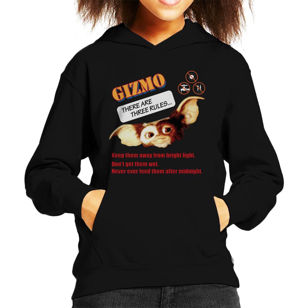 Gremlins Gizmo There Are Three Rules Kid's Hooded Sweatshirt-ALL + EVERY