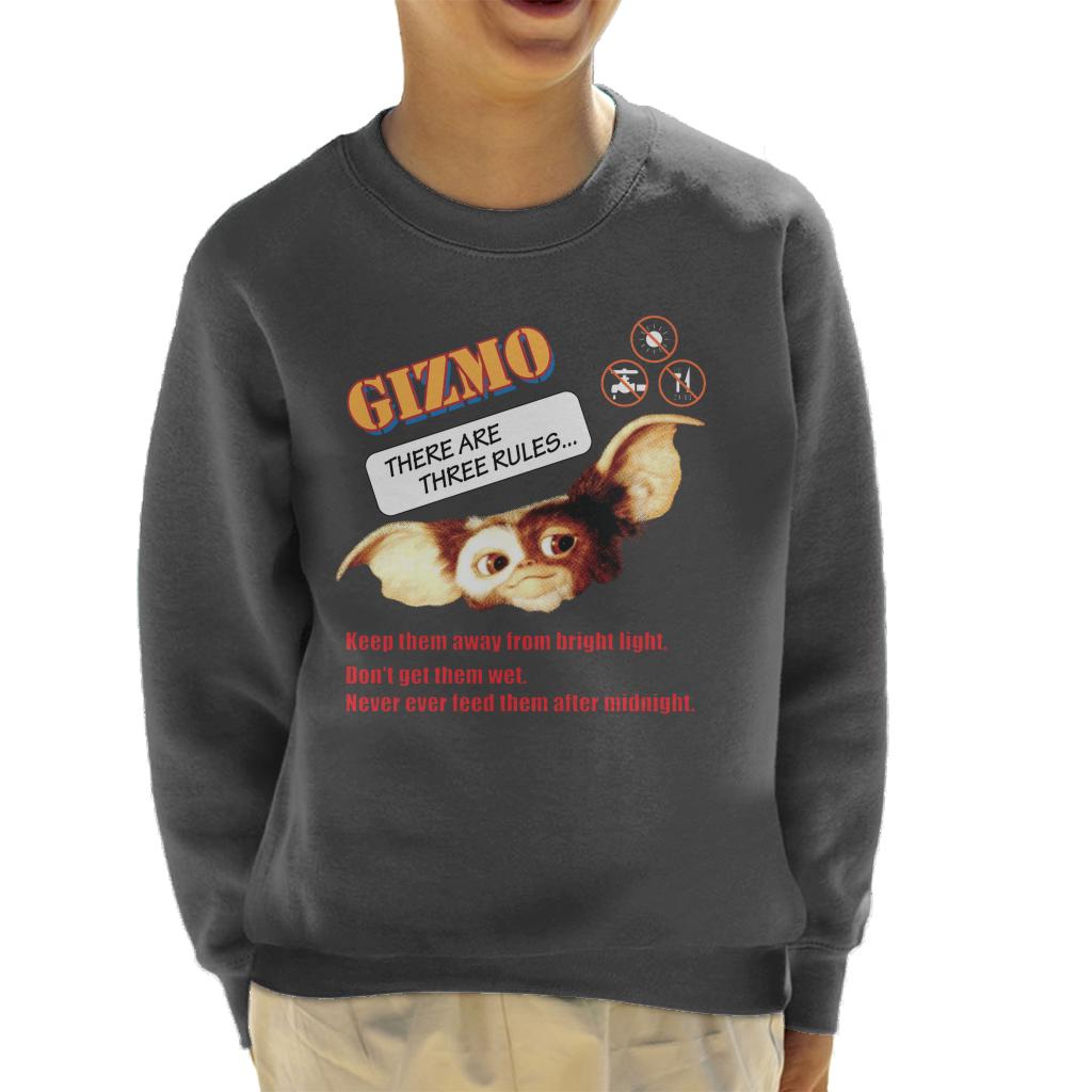 Gremlins Gizmo There Are Three Rules Kid's Sweatshirt-ALL + EVERY