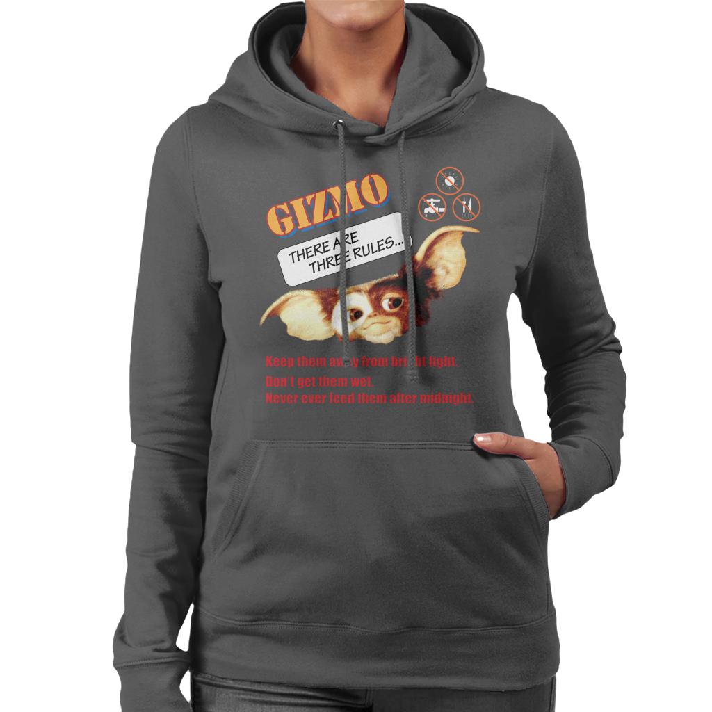 Gremlins Gizmo There Are Three Rules Women's Hooded Sweatshirt-ALL + EVERY