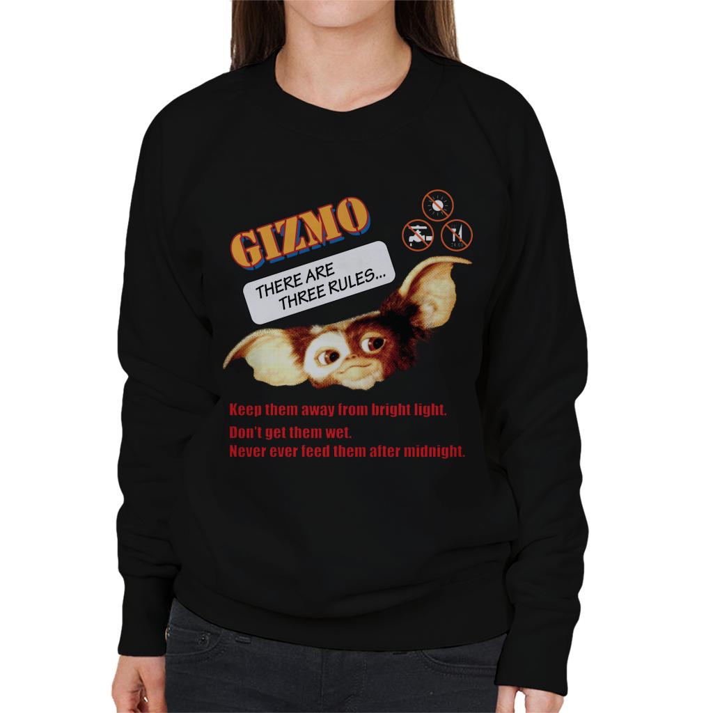 Gremlins Gizmo There Are Three Rules Women's Sweatshirt-ALL + EVERY