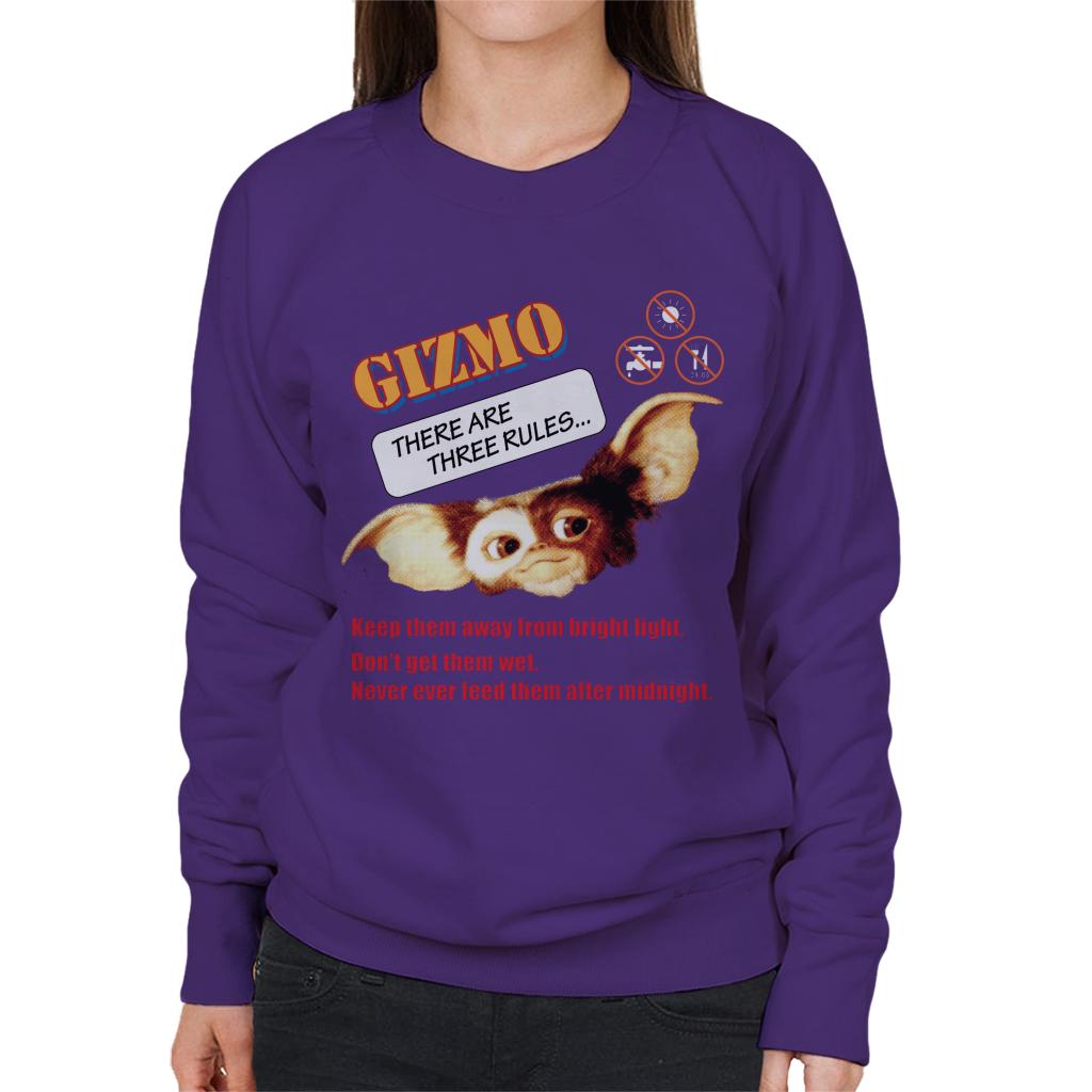 Gremlins Gizmo There Are Three Rules Women's Sweatshirt-ALL + EVERY