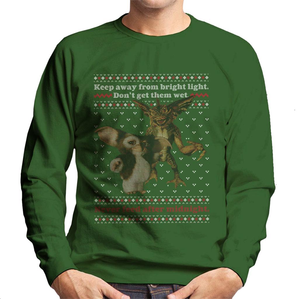 Gremlins Christmas Gizmo And Stripe Never Feed After Midnight Men's Sweatshirt-ALL + EVERY