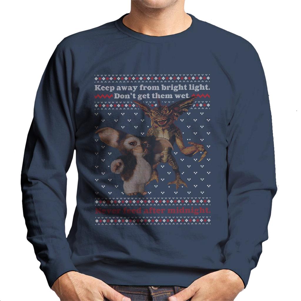 Gremlins Christmas Gizmo And Stripe Never Feed After Midnight Men's Sweatshirt-ALL + EVERY