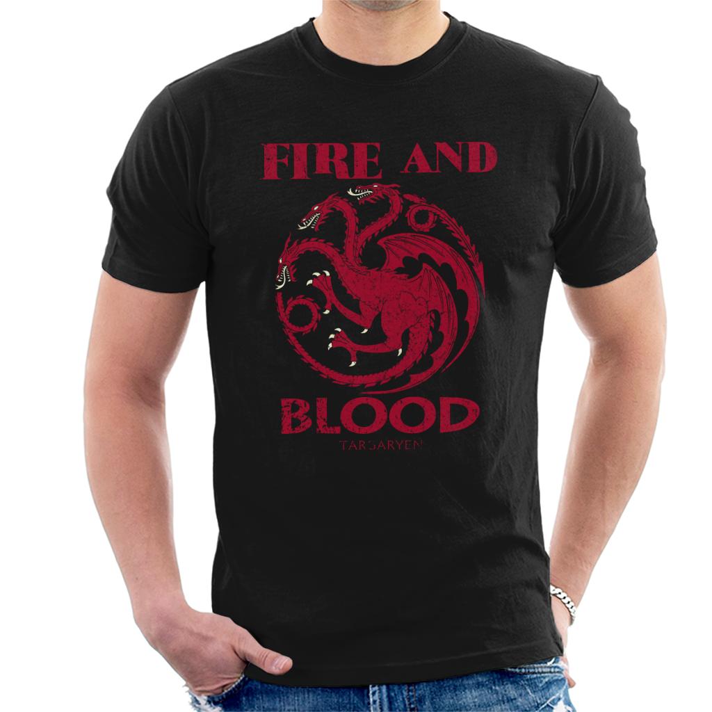 Game Of Thrones Targaryen Fire And Blood Men's T-Shirt-ALL + EVERY