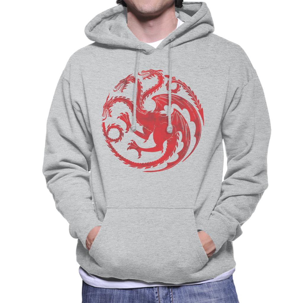 Game Of Thrones Three Headed Dragon Targaryen Sigil Men's Hooded Sweatshirt-ALL + EVERY