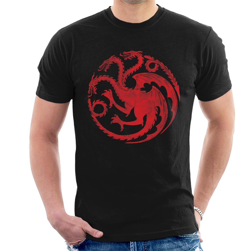 Game Of Thrones Three Headed Dragon Targaryen Sigil Men's T-Shirt-ALL + EVERY