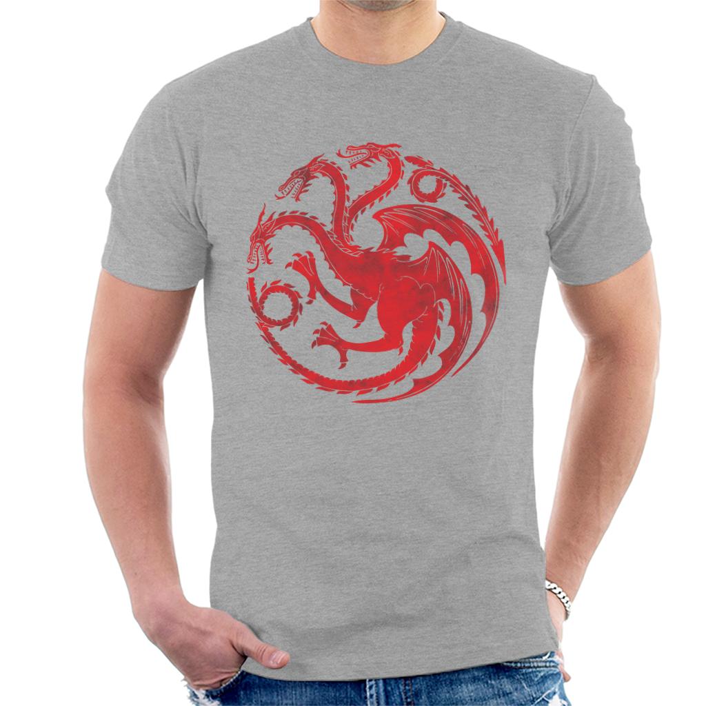 Game Of Thrones Three Headed Dragon Targaryen Sigil Men's T-Shirt-ALL + EVERY