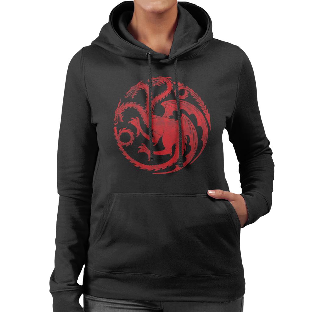 Game Of Thrones Three Headed Dragon Targaryen Sigil Women's Hooded Sweatshirt-ALL + EVERY