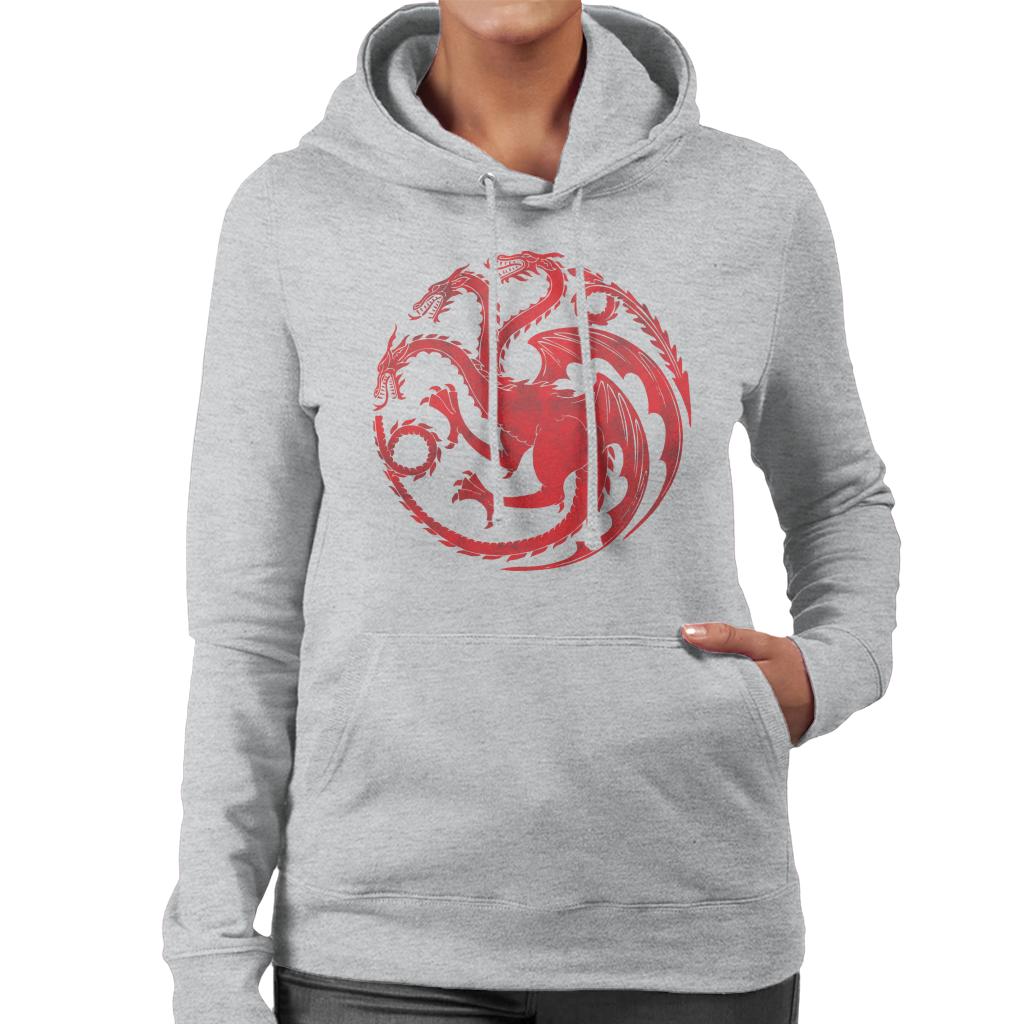 Game Of Thrones Three Headed Dragon Targaryen Sigil Women's Hooded Sweatshirt-ALL + EVERY