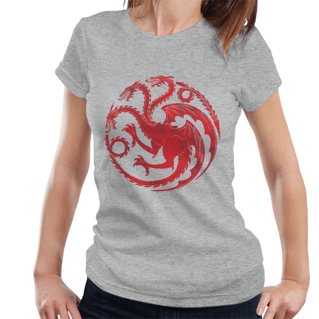 Game Of Thrones Three Headed Dragon Targaryen Sigil Women's T-Shirt-ALL + EVERY