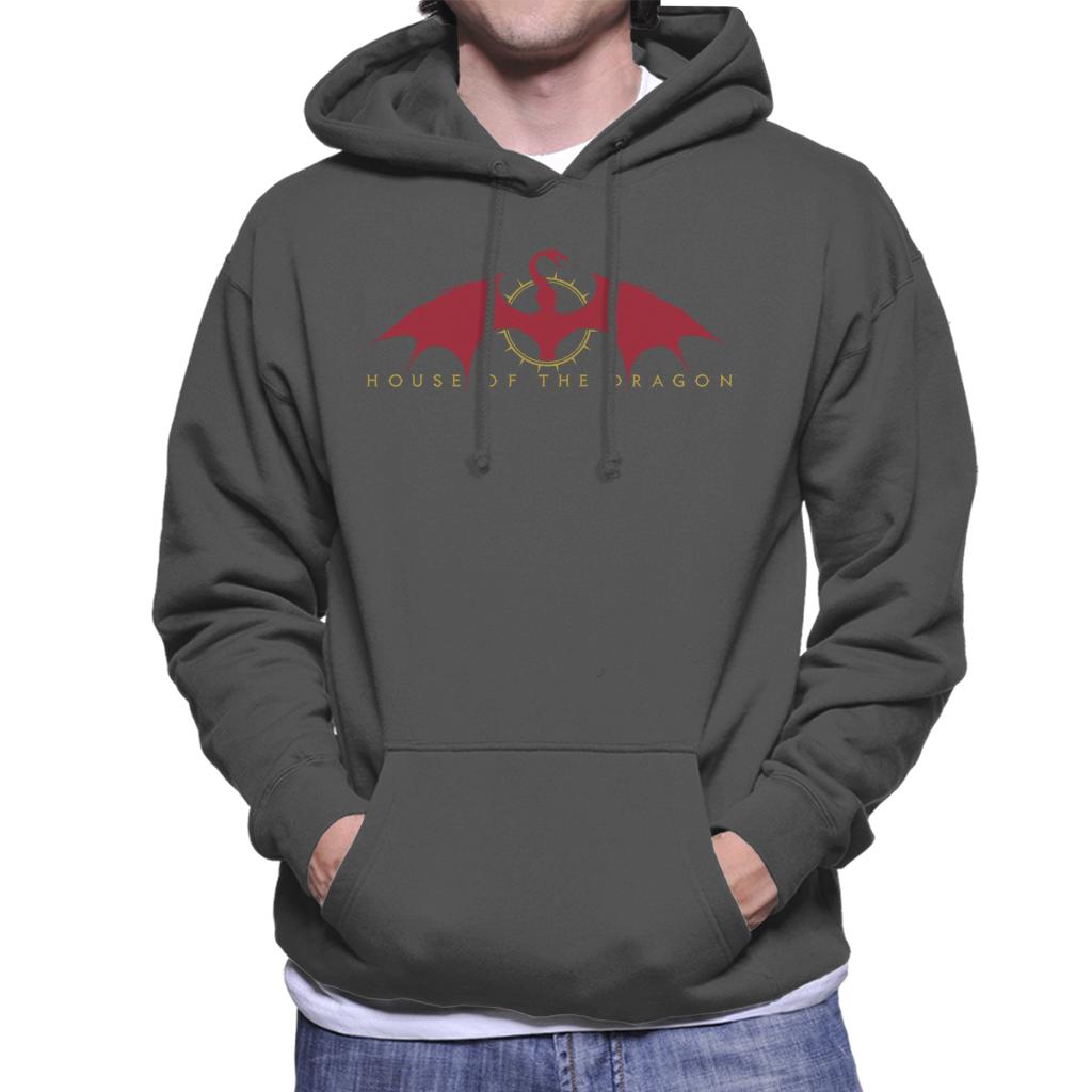 House Of The Dragon Caraxes Red Silhouette Men's Hooded Sweatshirt-ALL + EVERY