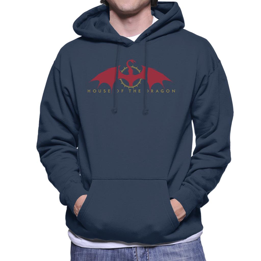 House Of The Dragon Caraxes Red Silhouette Men's Hooded Sweatshirt-ALL + EVERY