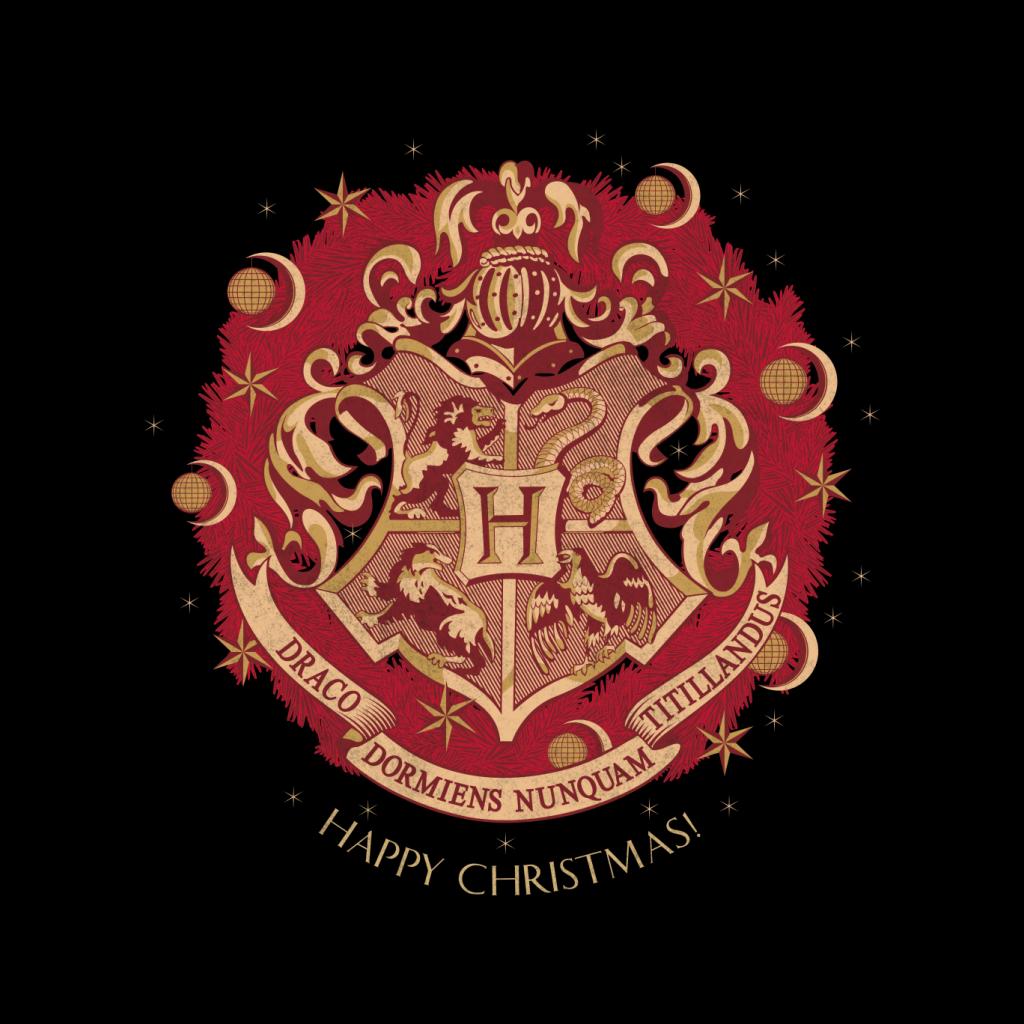 Harry Potter Christmas Hogwarts Crest Men's T-Shirt-ALL + EVERY