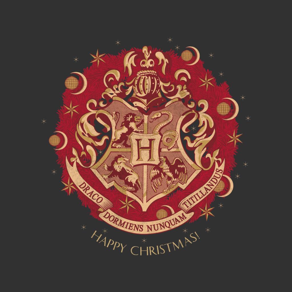 Harry Potter Christmas Hogwarts Crest Men's T-Shirt-ALL + EVERY