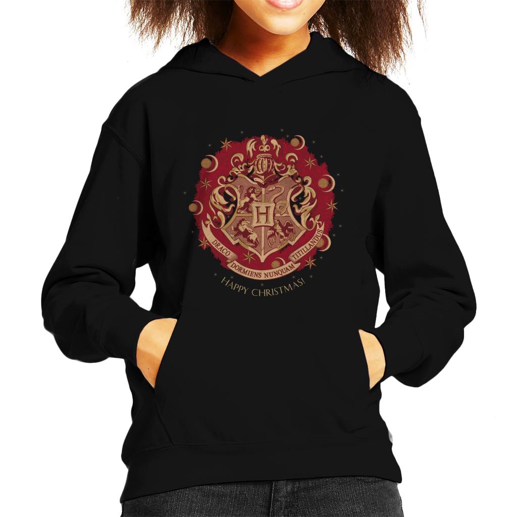 Harry Potter Christmas Hogwarts Crest Kid's Hooded Sweatshirt-ALL + EVERY