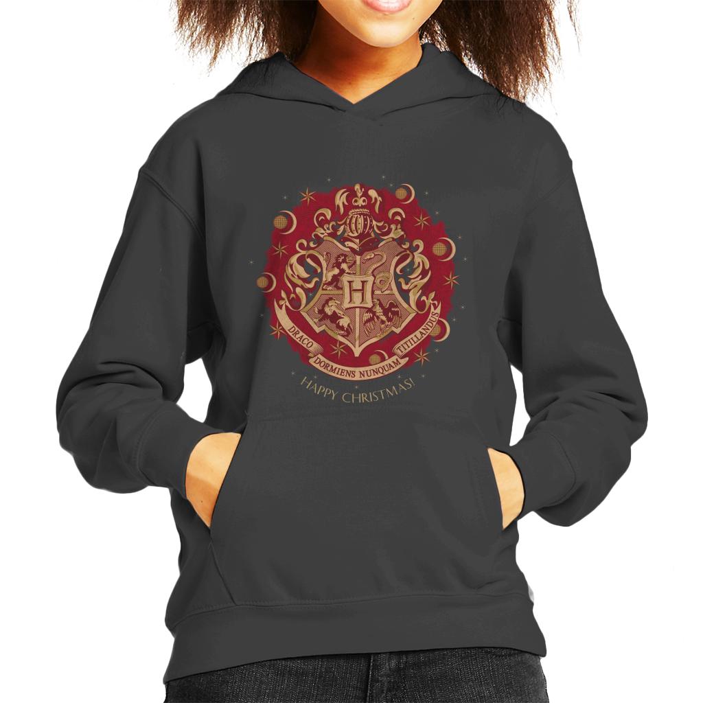 Harry Potter Christmas Hogwarts Crest Kid's Hooded Sweatshirt-ALL + EVERY