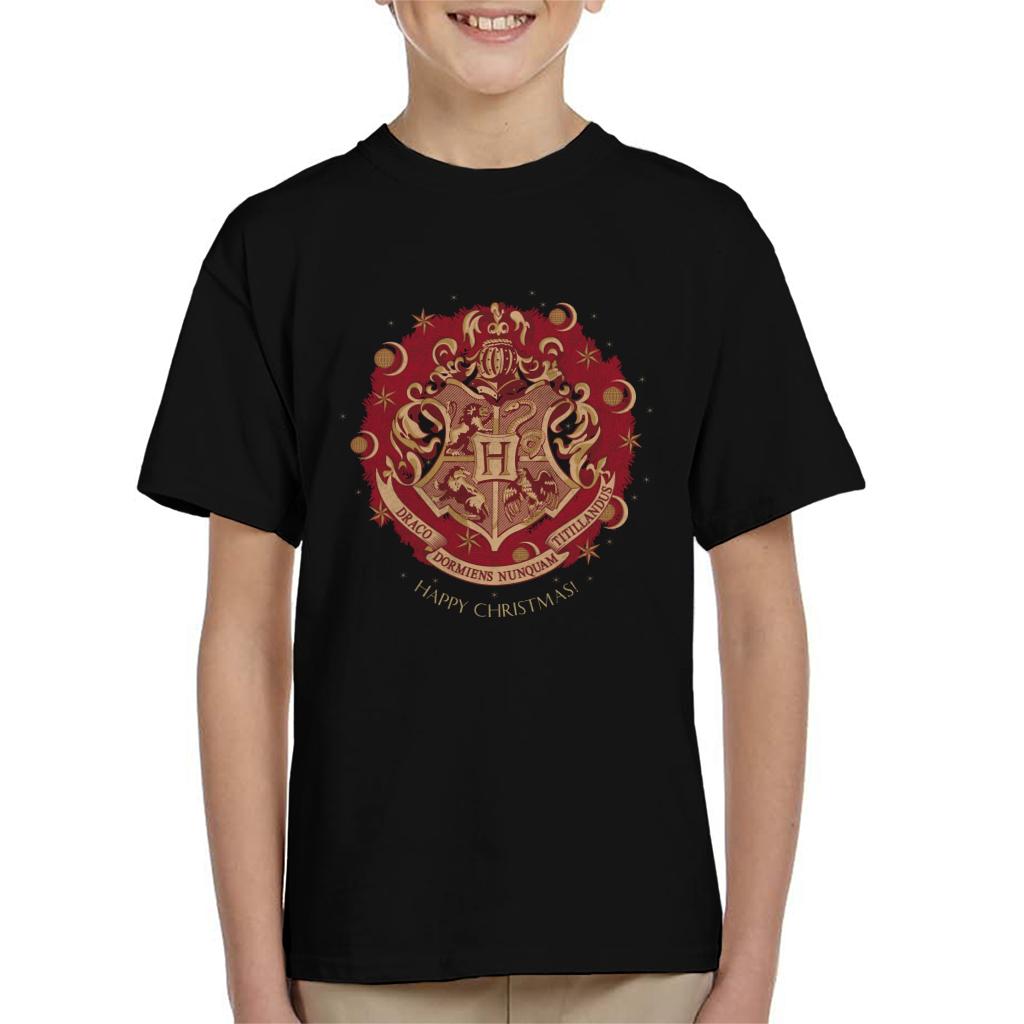 Harry Potter Christmas Hogwarts Crest Kid's T-Shirt-ALL + EVERY