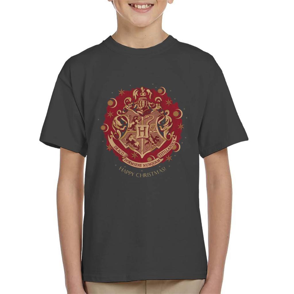 Harry Potter Christmas Hogwarts Crest Kid's T-Shirt-ALL + EVERY