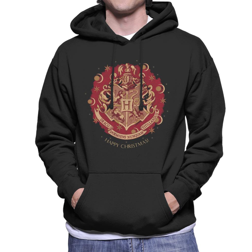 Harry Potter Christmas Hogwarts Crest Men's Hooded Sweatshirt-ALL + EVERY