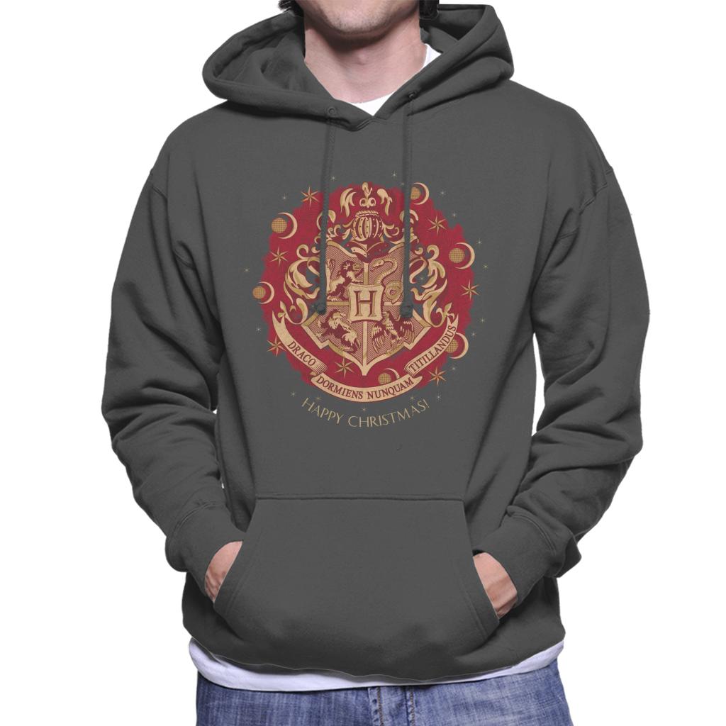 Harry Potter Christmas Hogwarts Crest Men's Hooded Sweatshirt-ALL + EVERY