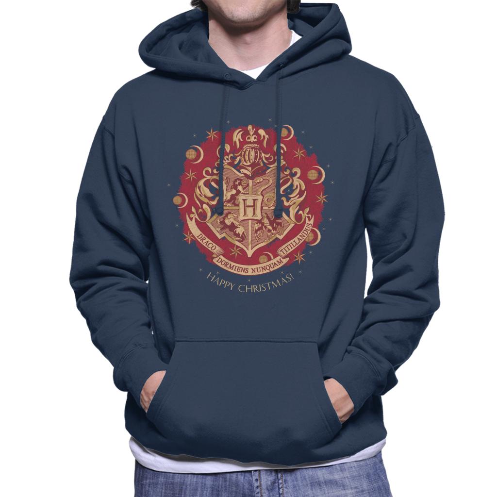 Harry Potter Christmas Hogwarts Crest Men's Hooded Sweatshirt-ALL + EVERY