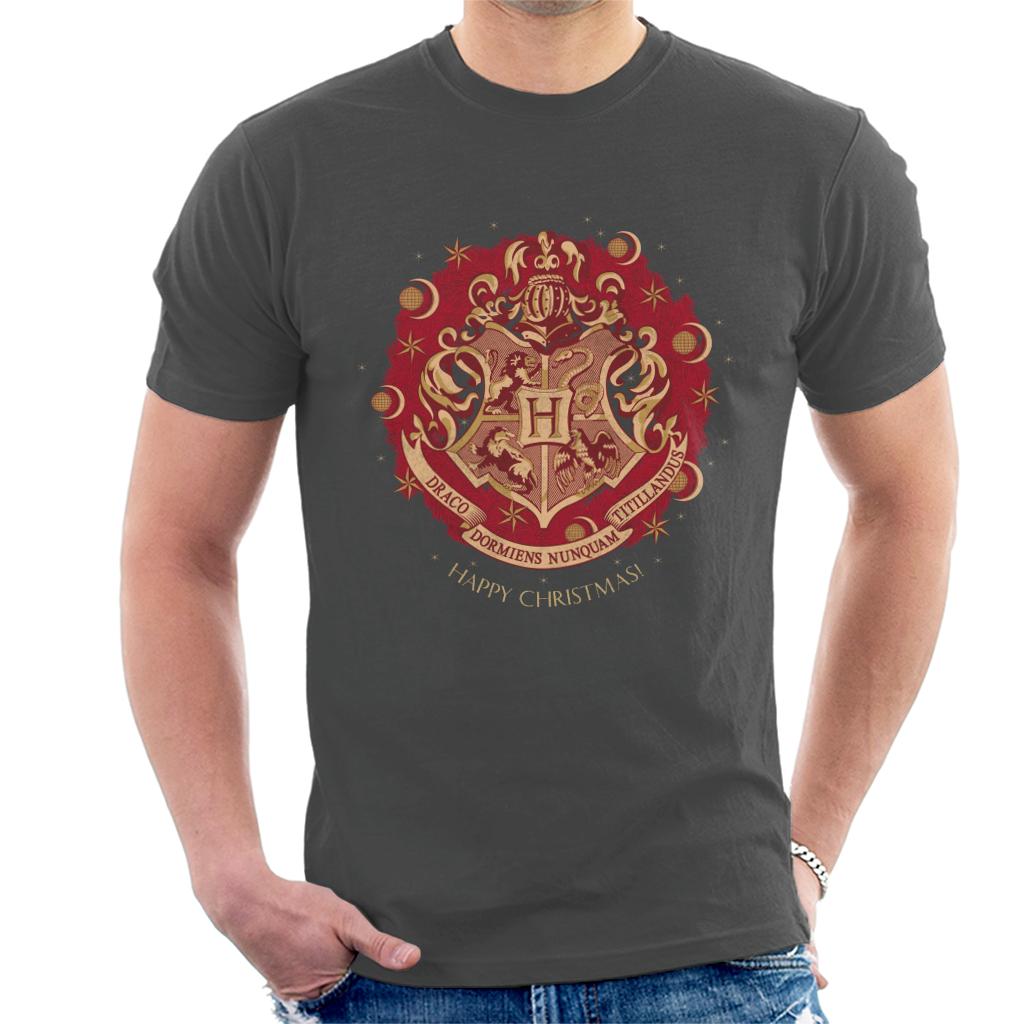 Harry Potter Christmas Hogwarts Crest Men's T-Shirt-ALL + EVERY