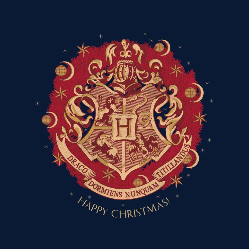 Harry Potter Christmas Hogwarts Crest Men's T-Shirt-ALL + EVERY