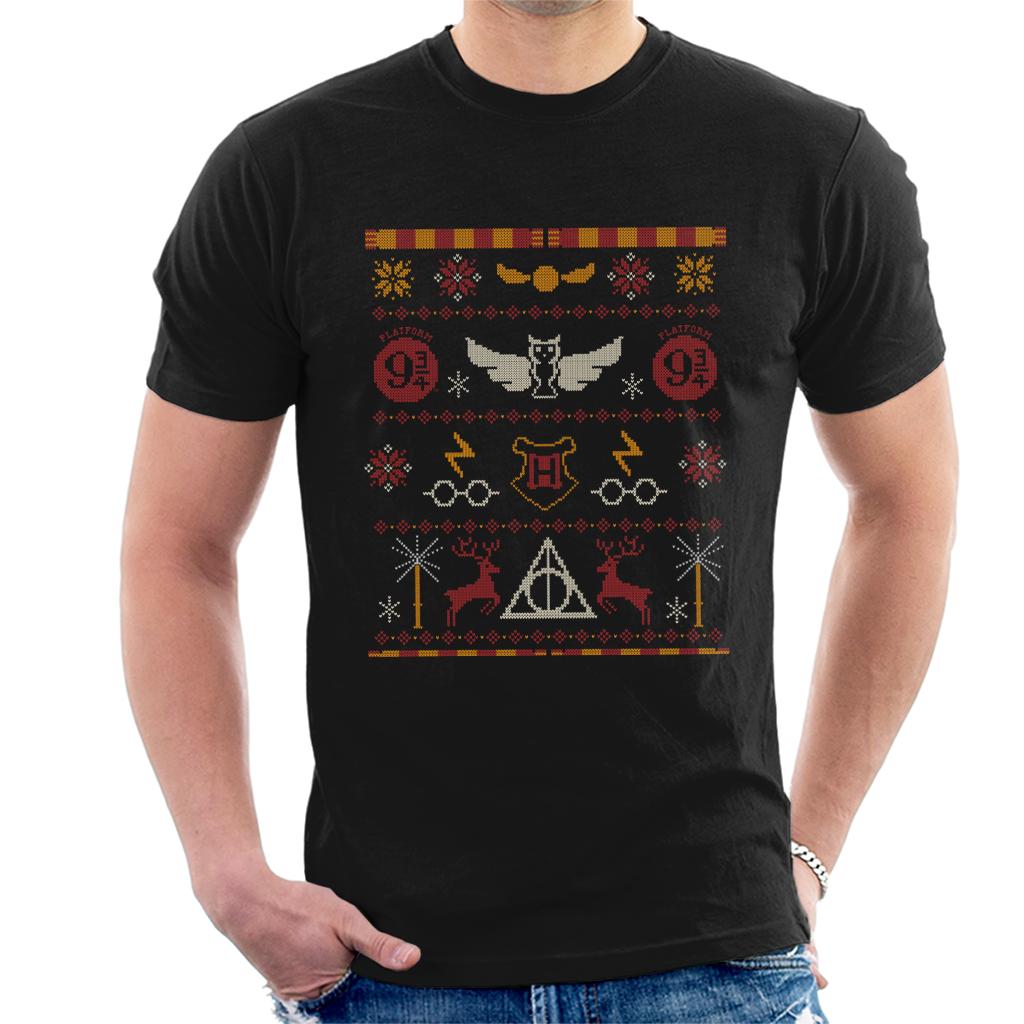 Harry Potter Christmas Platform Nine And Three Quarters Men's T-Shirt-ALL + EVERY