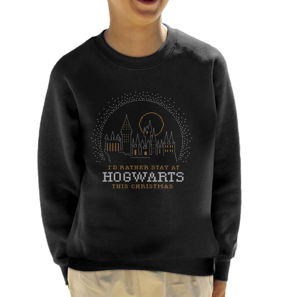 Harry Potter Christmas Staying At Hogwarts Kid's Sweatshirt-ALL + EVERY