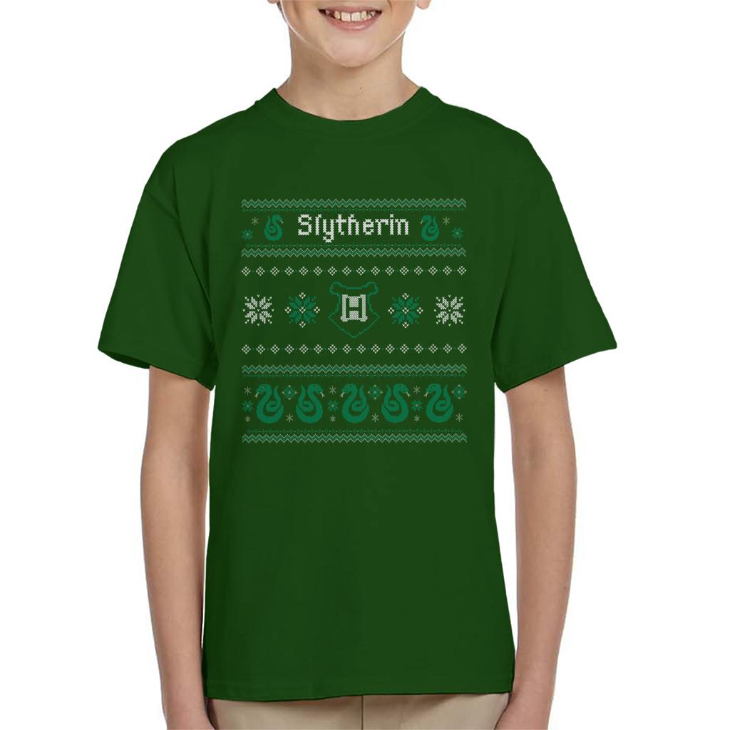 Harry Potter Christmas Slytherin Kid's T-Shirt-ALL + EVERY