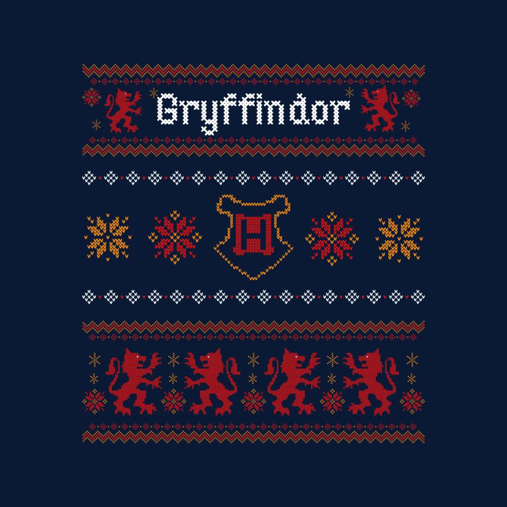 Harry Potter Christmas Gryffindor Festive Pattern Men's T-Shirt-ALL + EVERY