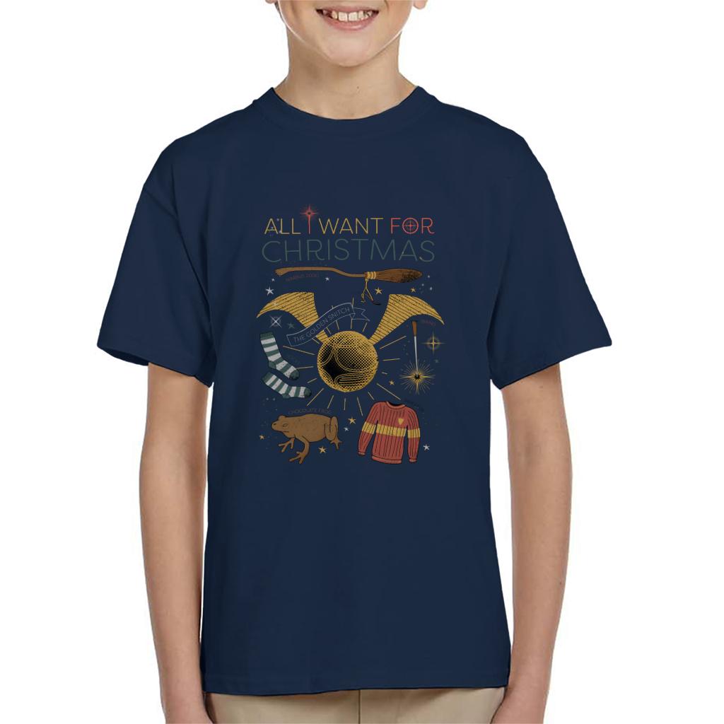 Harry Potter Christmas All I Want Is Kid's T-Shirt-ALL + EVERY