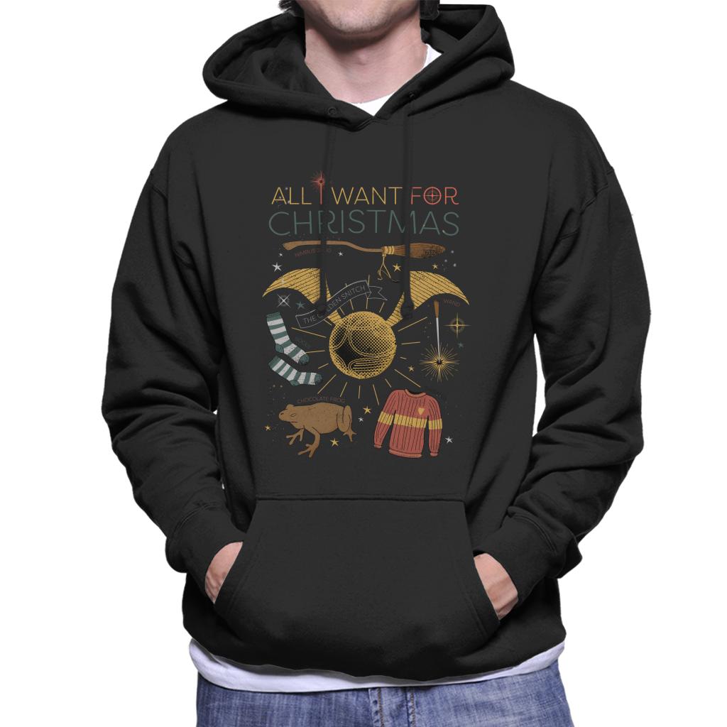 Harry Potter Christmas All I Want Is Men's Hooded Sweatshirt-ALL + EVERY