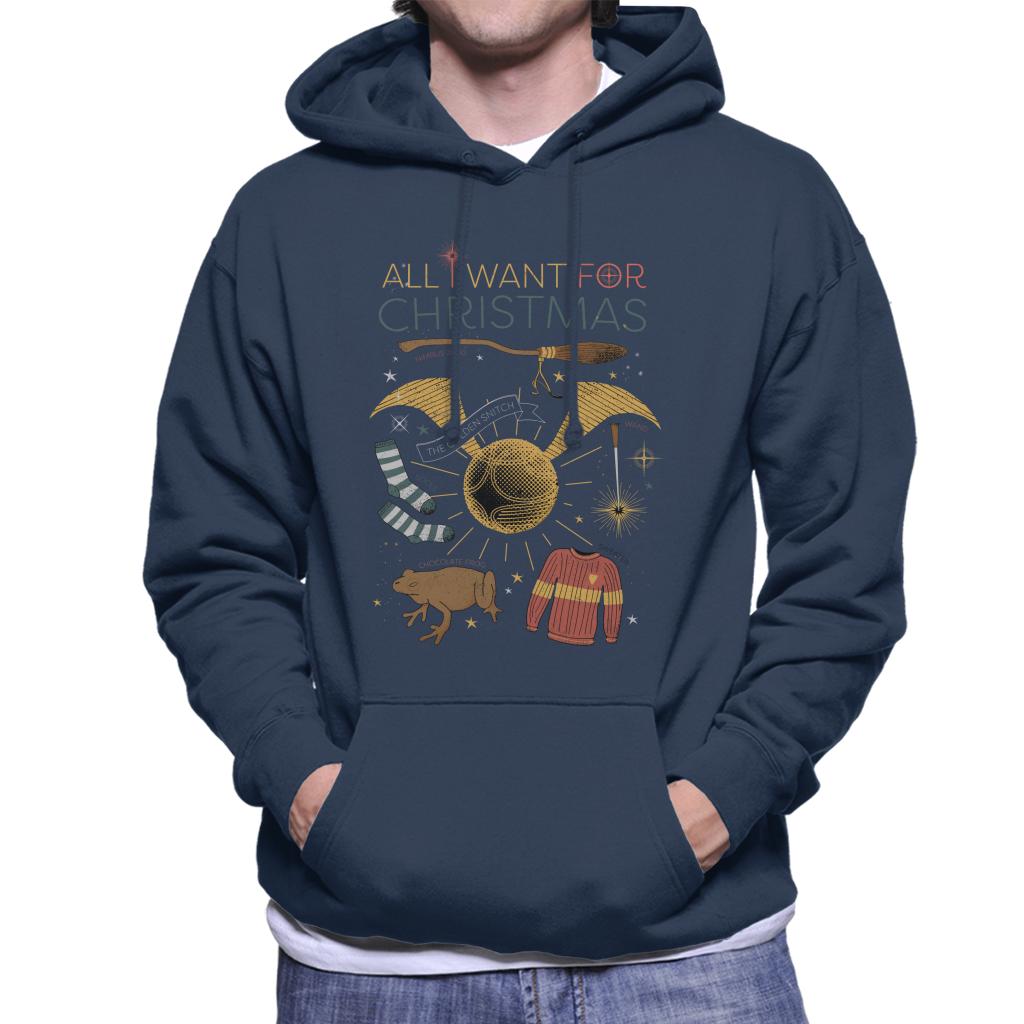 Harry Potter Christmas All I Want Is Men's Hooded Sweatshirt-ALL + EVERY