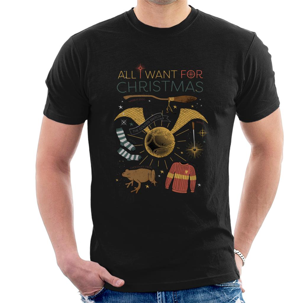 Harry Potter Christmas All I Want Is Men's T-Shirt-ALL + EVERY