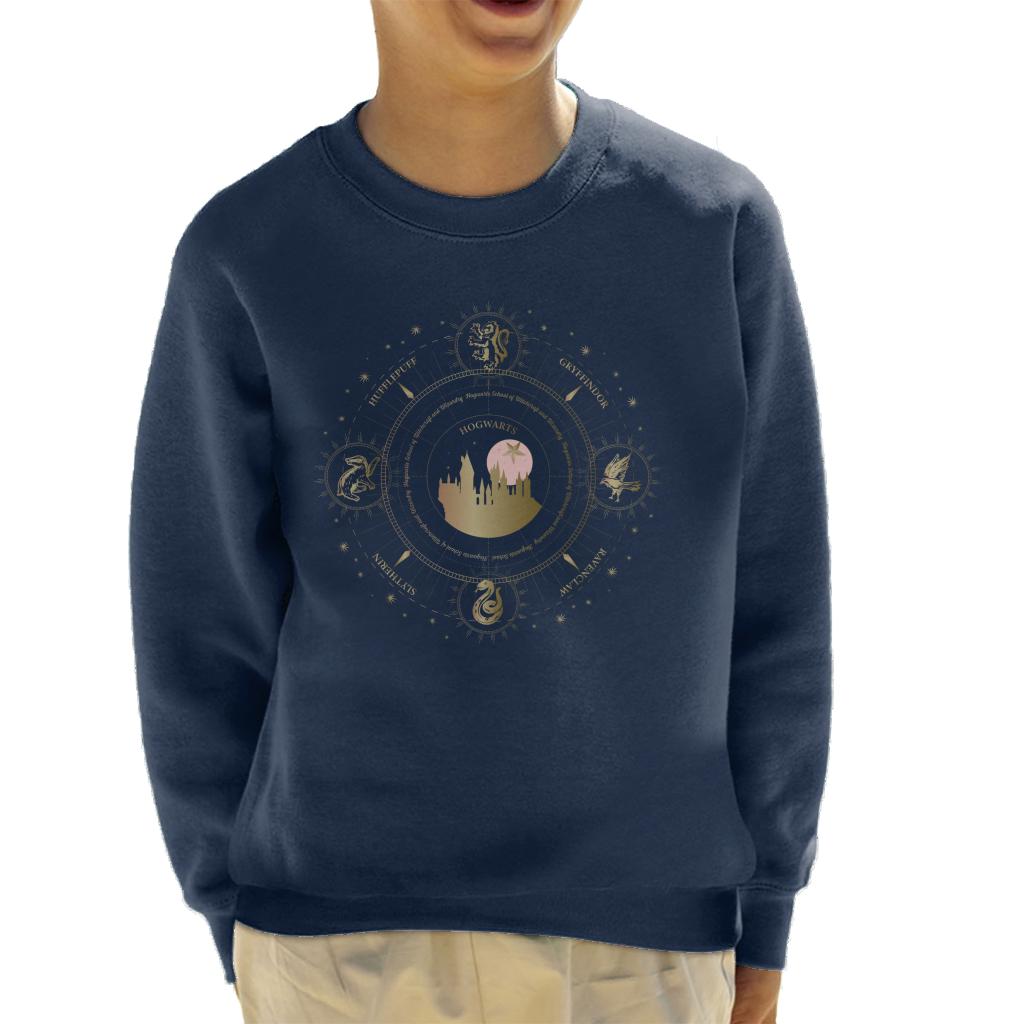 Harry Potter Hogwarts Houses Gold Silhouette Kid's Sweatshirt-ALL + EVERY