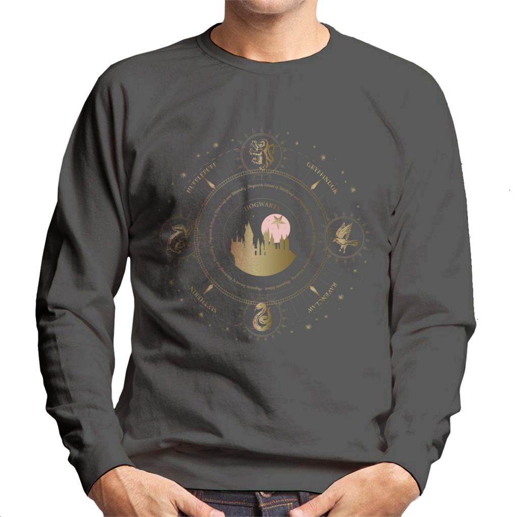 Harry Potter Hogwarts Houses Gold Silhouette Men's Sweatshirt-ALL + EVERY