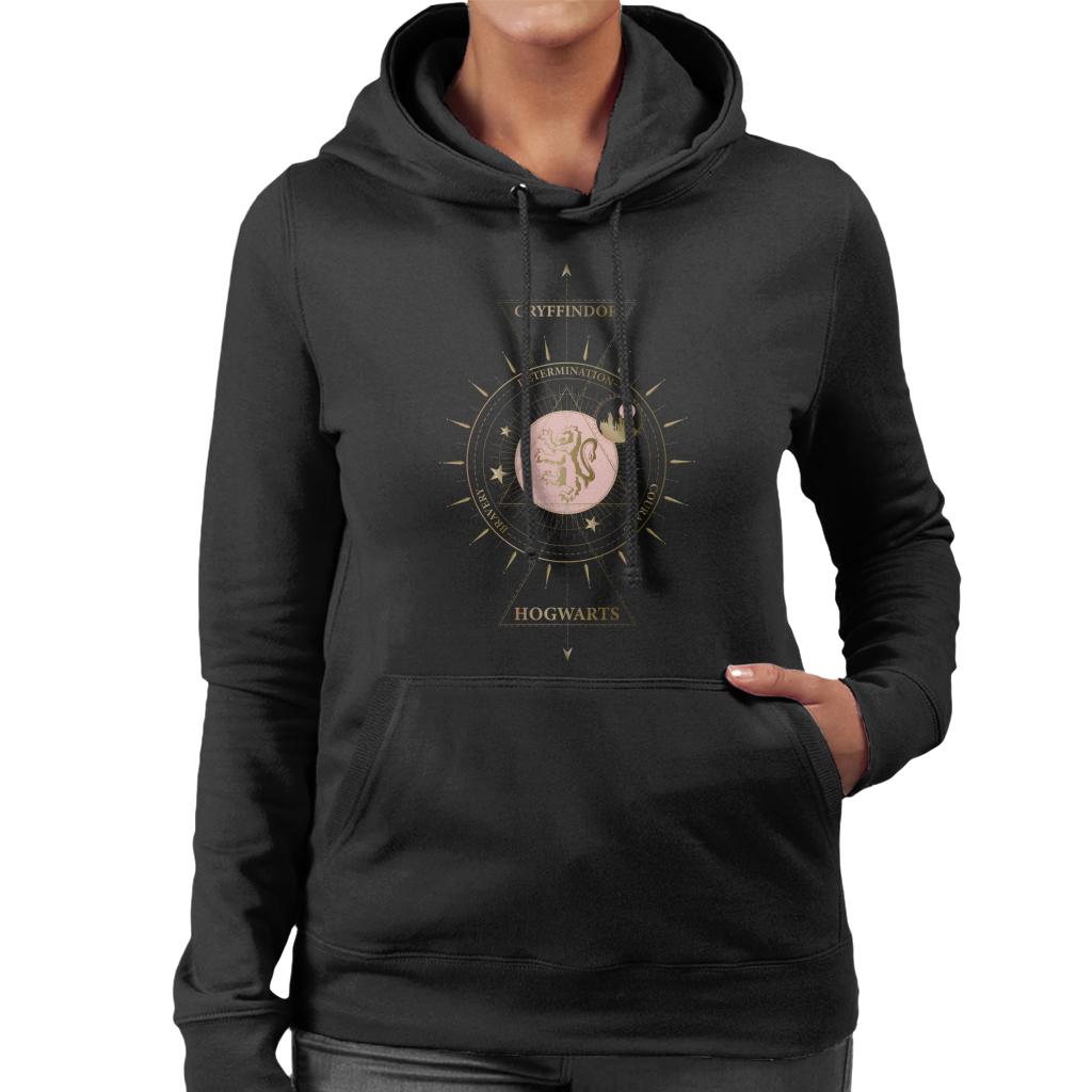 Harry Potter Gryffindor Gold Lion Emblem Women's Hooded Sweatshirt-ALL + EVERY