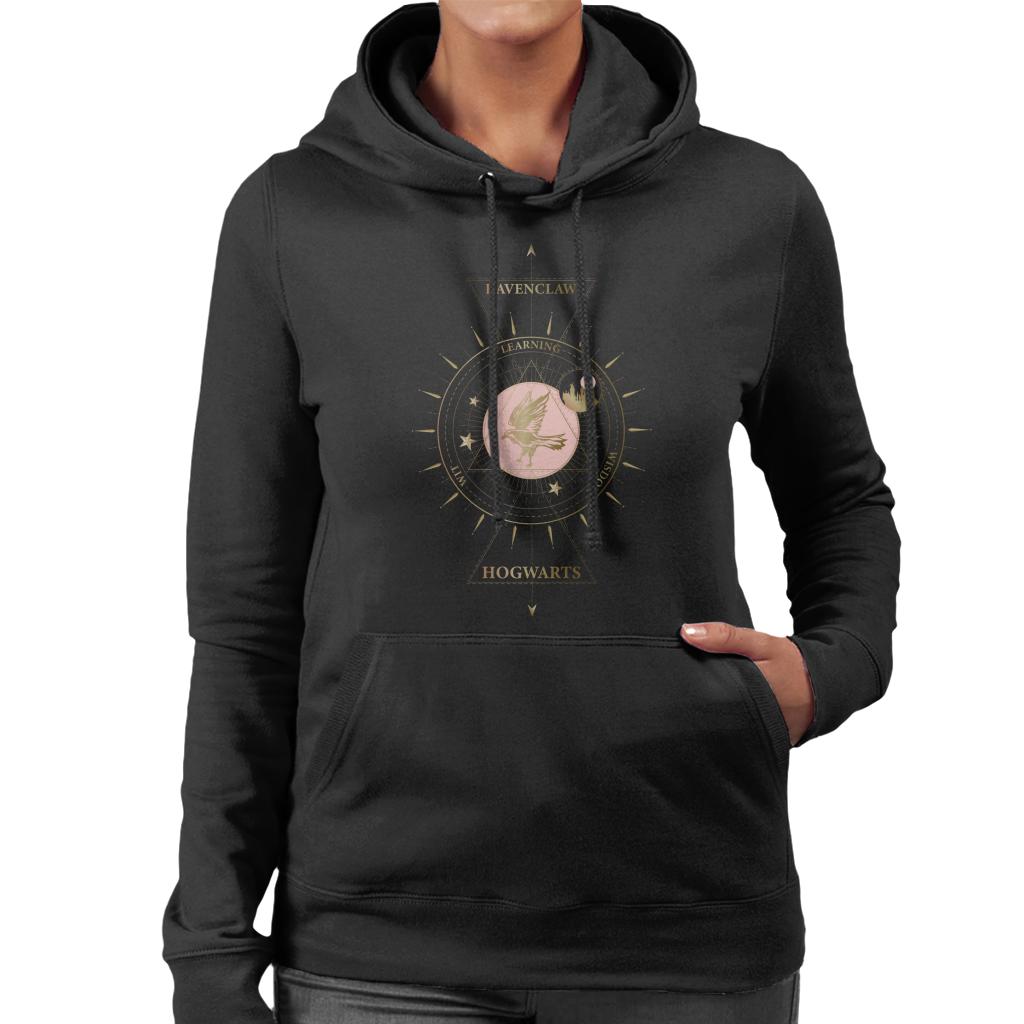 Harry Potter Ravenclaw Gold Emblem Women's Hooded Sweatshirt-ALL + EVERY