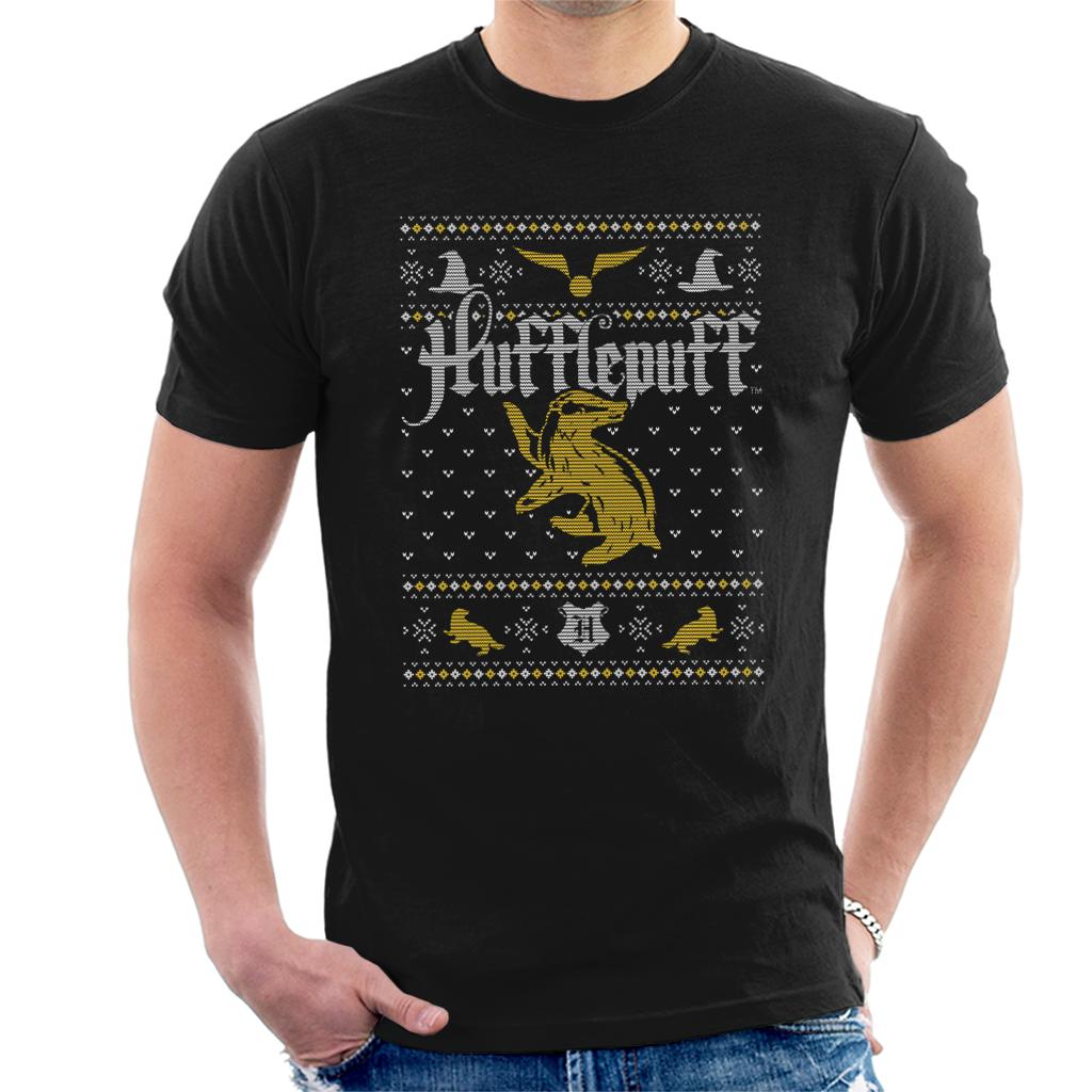 Harry Potter Christmas Hufflepuff Men's T-Shirt-ALL + EVERY