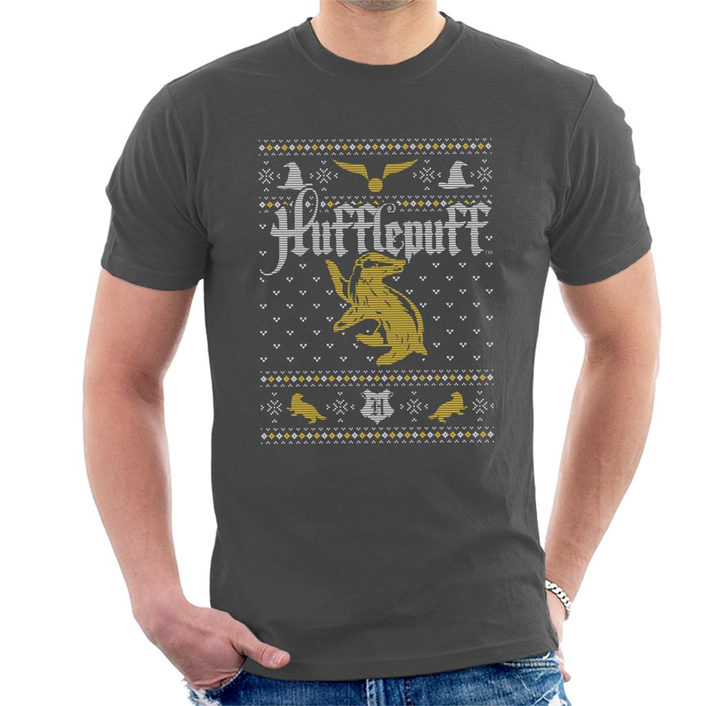 Harry Potter Christmas Hufflepuff Men's T-Shirt-ALL + EVERY