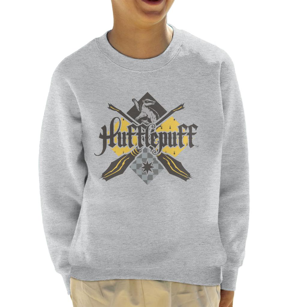 Harry Potter Hufflepuff Quidditch Crest Kid's Sweatshirt-ALL + EVERY