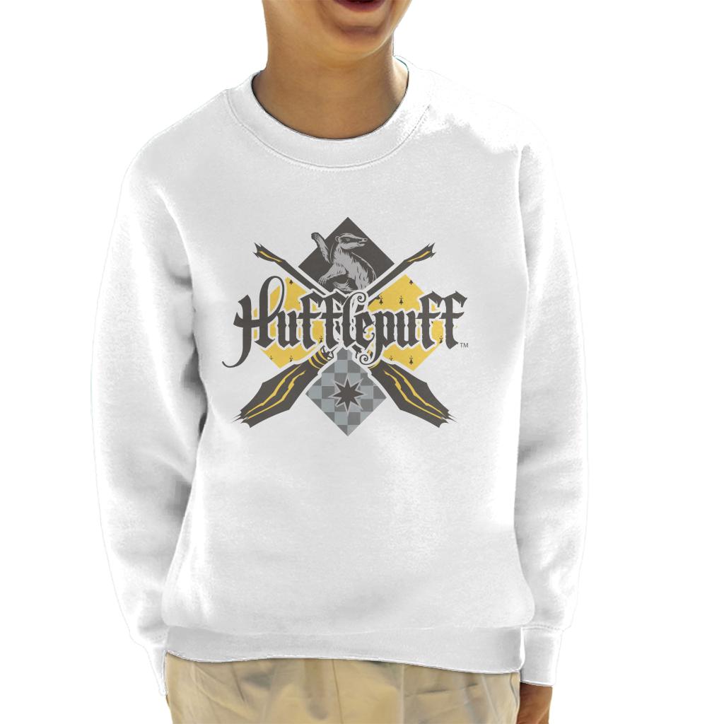 Harry Potter Hufflepuff Quidditch Crest Kid's Sweatshirt-ALL + EVERY