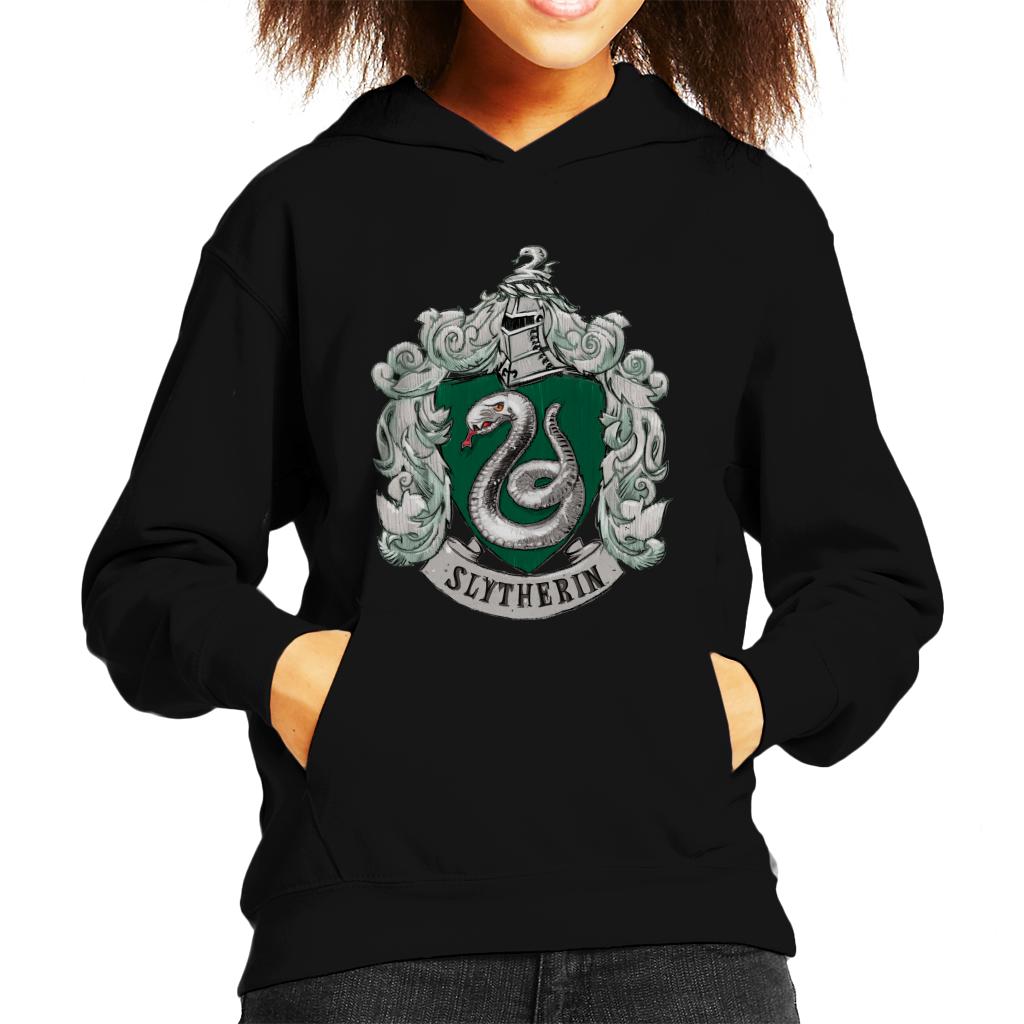 Harry Potter Slytherin House Crest Kid's Hooded Sweatshirt-ALL + EVERY