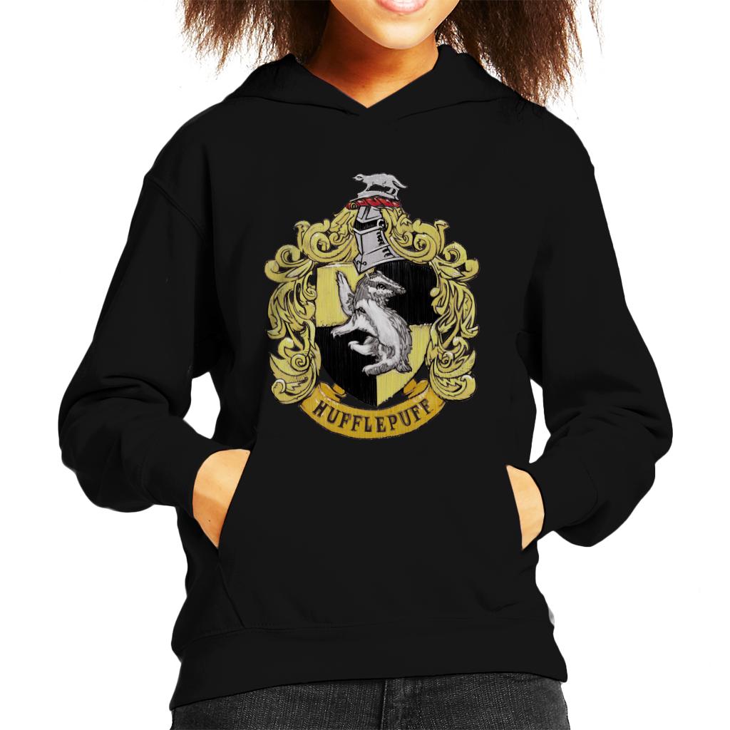 Harry Potter Hufflepuff House Crest Kid's Hooded Sweatshirt-ALL + EVERY