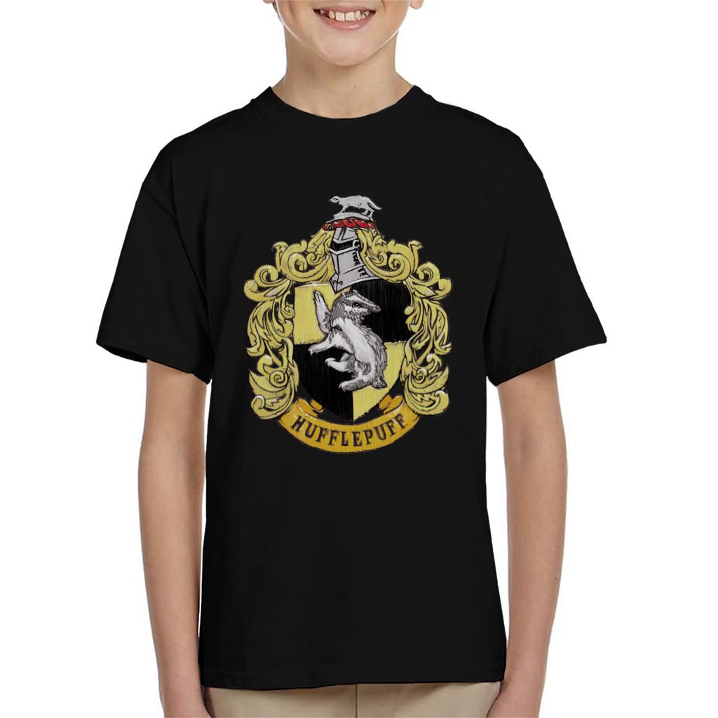 Harry Potter Hufflepuff House Crest Kid's T-Shirt-ALL + EVERY