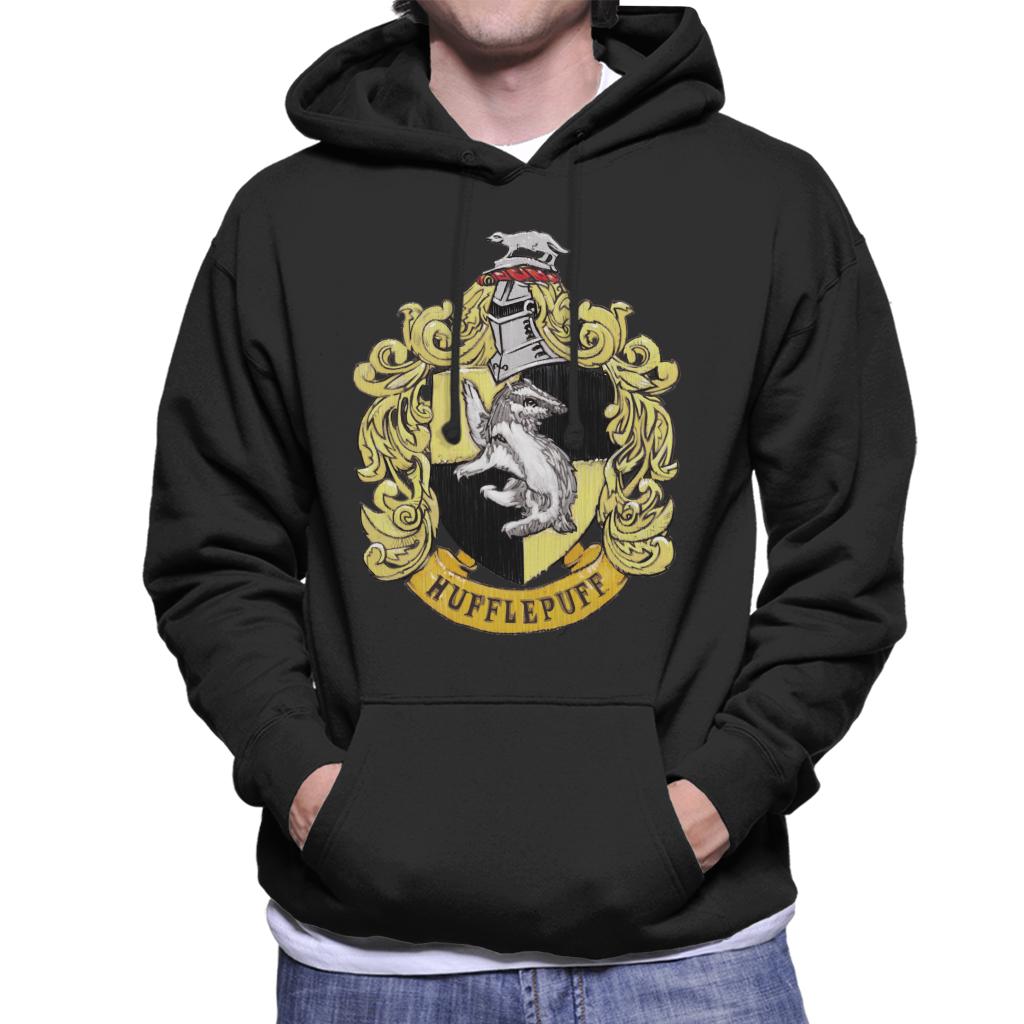 Harry Potter Hufflepuff House Crest Men's Hooded Sweatshirt-ALL + EVERY