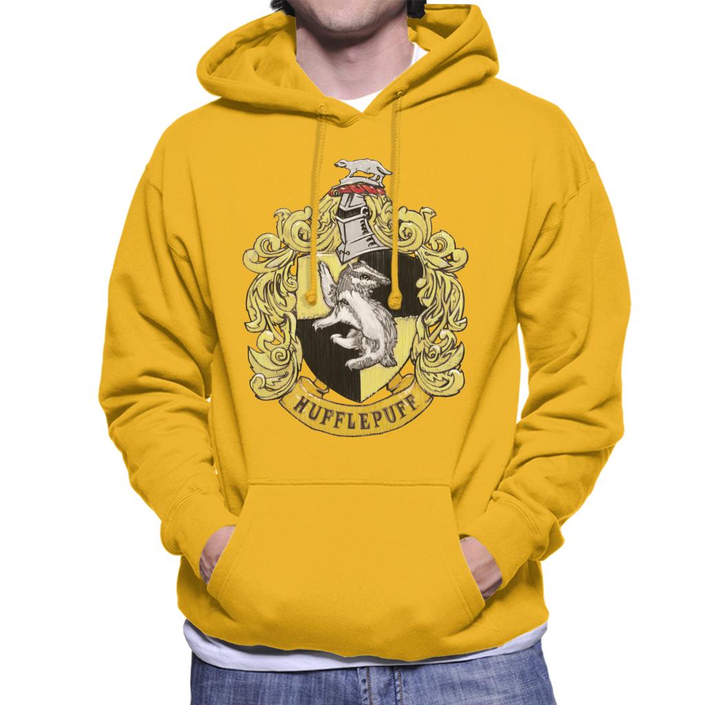 Harry Potter Hufflepuff House Crest Men's Hooded Sweatshirt-ALL + EVERY