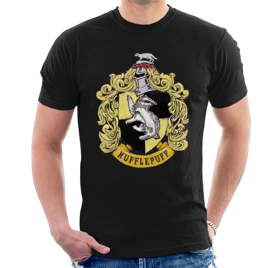 Harry Potter Hufflepuff House Crest Men's T-Shirt-ALL + EVERY