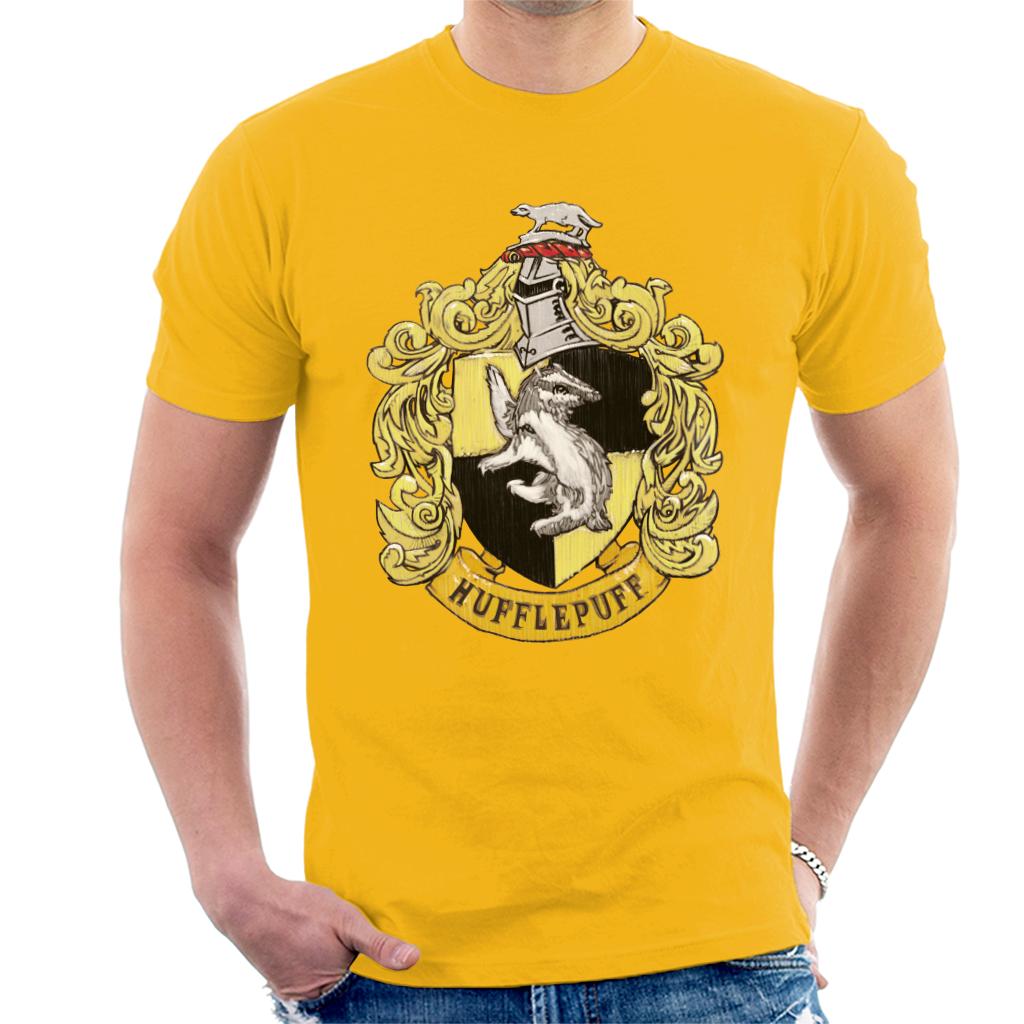 Harry Potter Hufflepuff House Crest Men's T-Shirt-ALL + EVERY